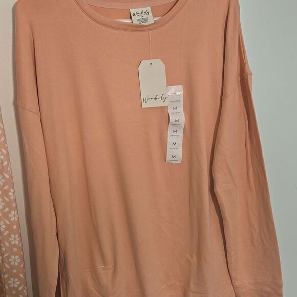 Wonderly Orange Pajama Set Soft Knit Sleepwear - Picture 2 of 10